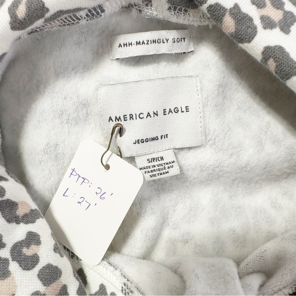 American Eagle Outfitters Leopard Print Jegging Fit Relaxed Sweatshirt Hoodie S - Picture 9 of 9